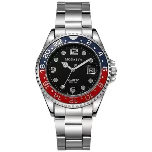 Quartz Precision Military-Style Men's Watch with Full Steel Durability
